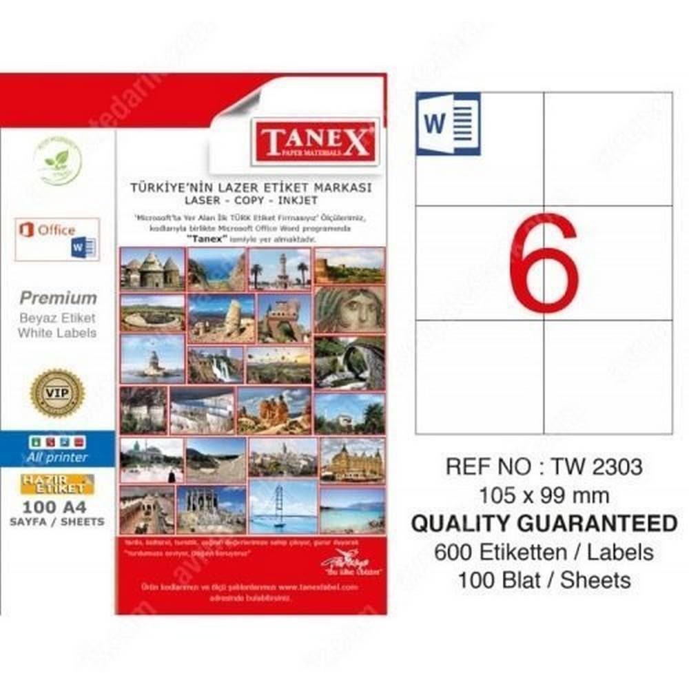 Tanex TW-2303 105x99 mm Laser Etiket