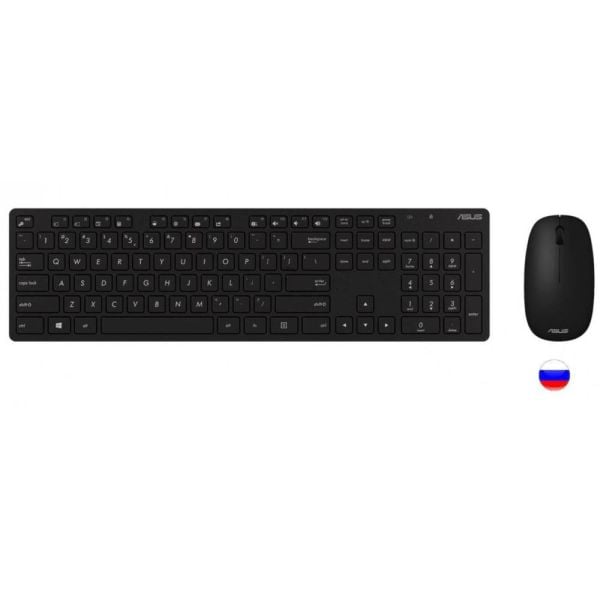 Asus W5000 Rusça Kablosuz Klavye-Mouse Set Siyah (W5000-Rus-Syh)