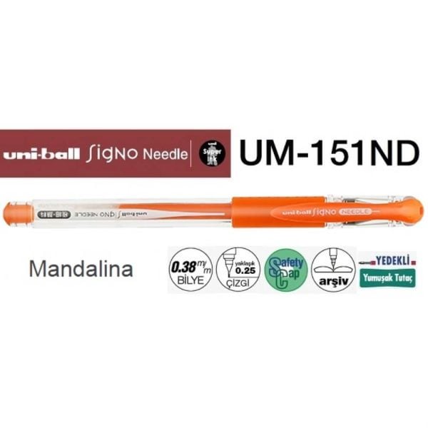 Uniball Singo UM-151ND 0.38 mm Mandalina Jel Kalem