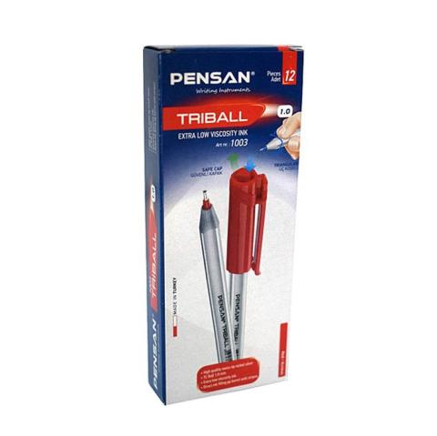 Pensan Triball Tükenmez Kalem 1.0 mm 12 li 1003 Kırmızı