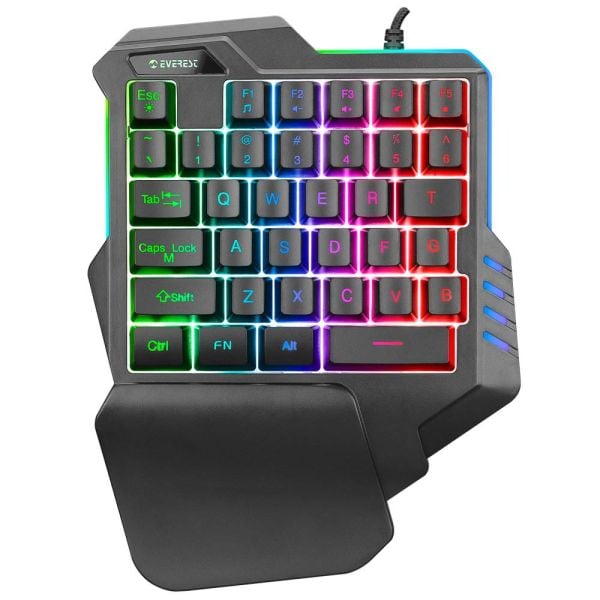 Everest KB-R177 SALVO Siyah USB Led Işıklı Q 35 Tuşlu Multimedya Mini Gaming Oyuncu Klavyes