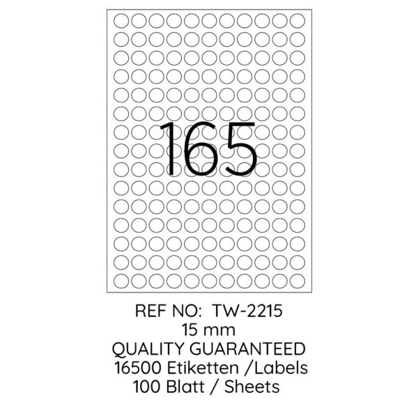 Tanex Laser Etiket Tw-2215 15 Mm 100 Lü