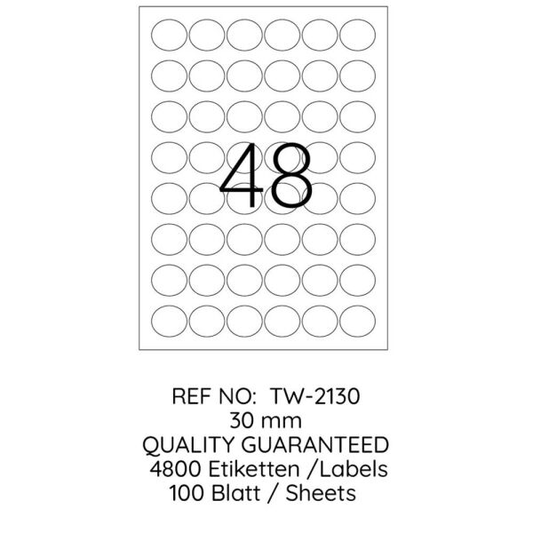 Tanex Laser Etiket Tw-2130 30 Mm 100 Lü