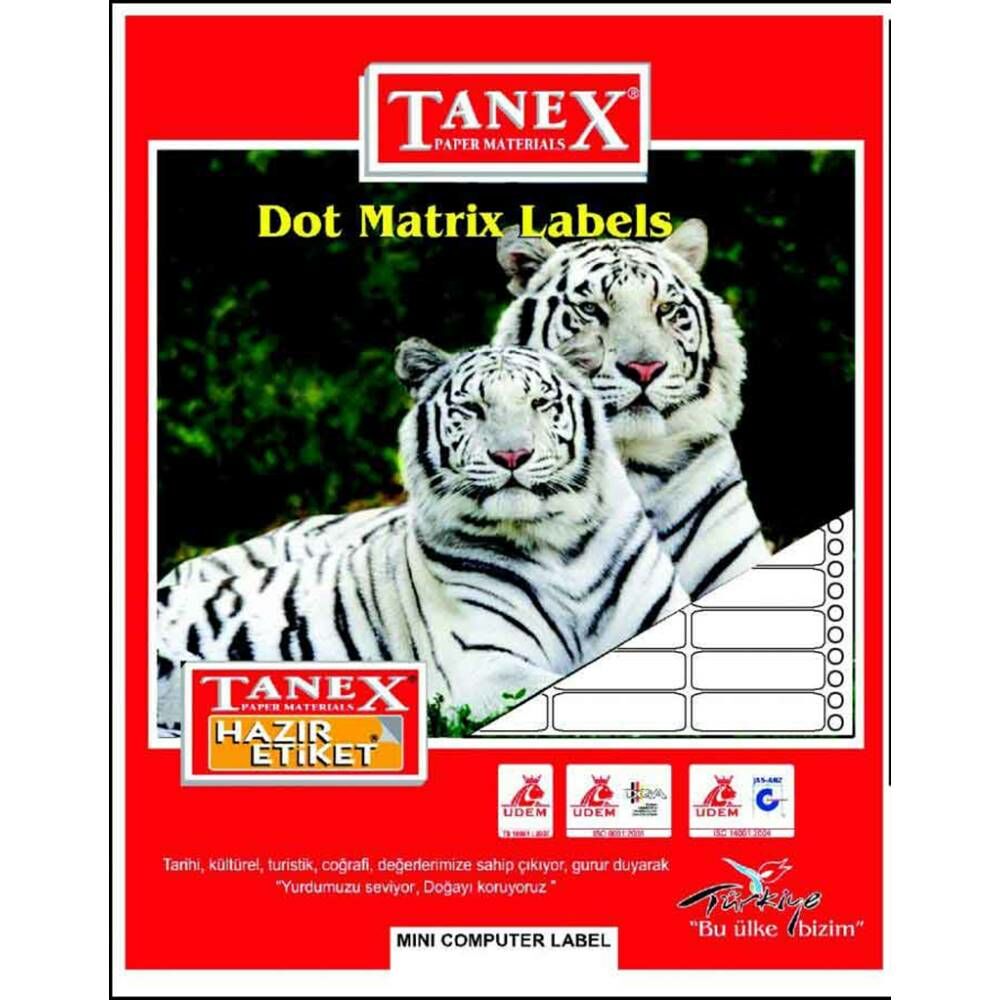 Tanex Bilgisayar Etiketi Tw-0017 35 X 97 Mm 2 Li