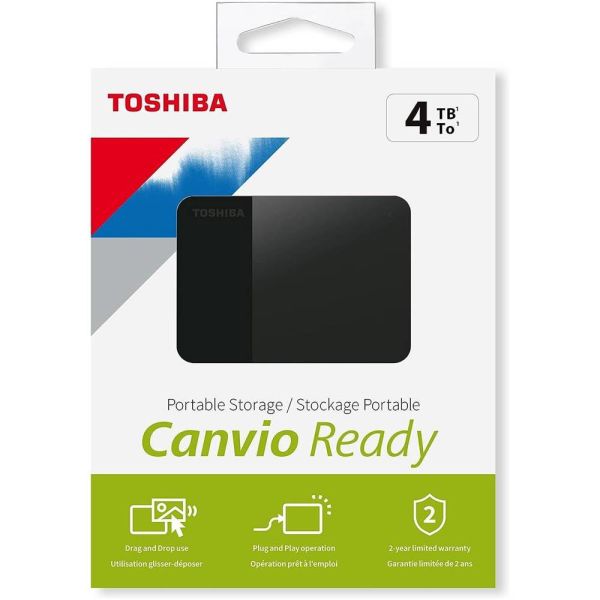 Toshiba 4TB Canvio Ready 2.5'' Gen1 USB 3.2 Harici Harddisk (HDTP340EK3CA)