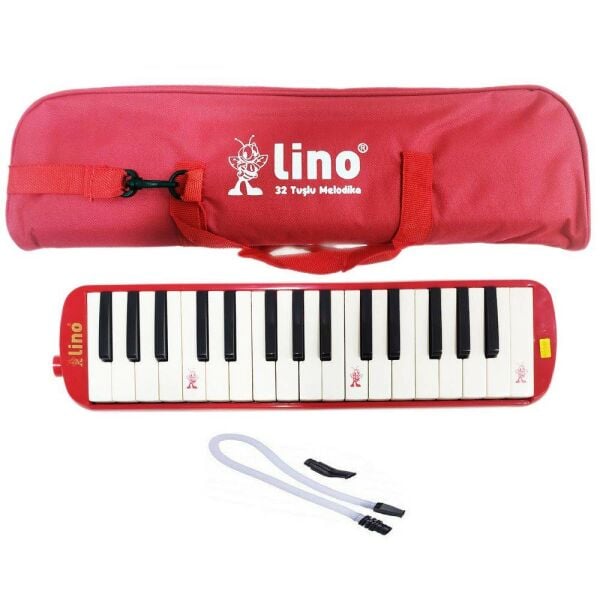 Lino LN-32-KS 32 Tuşlu Bez Çantalı Kırmızı Melodika