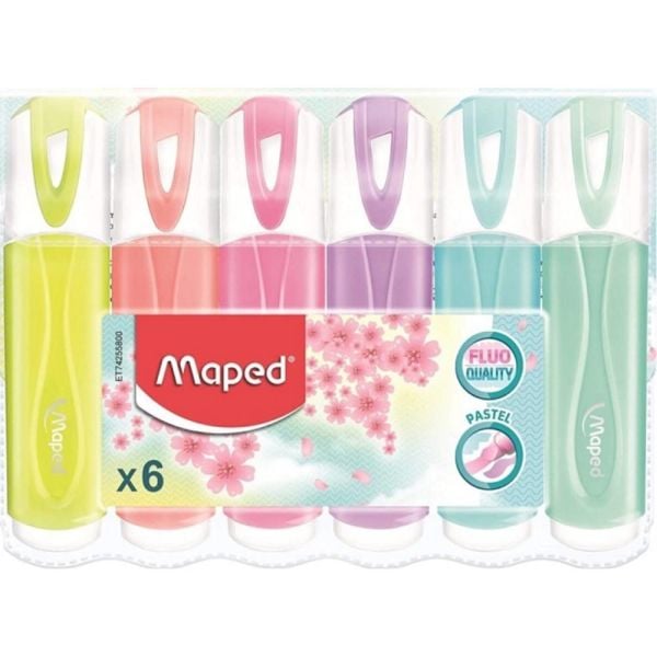 Maped Fosforlu Kalem Fluo Pastel Renk 6 Lı 742558