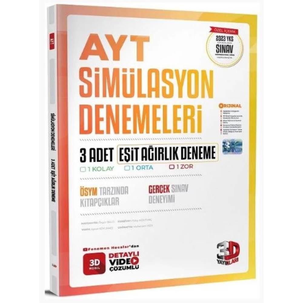 3D AYT Simülayson Denmeleri Eşit Ağırlık 3 Deneme