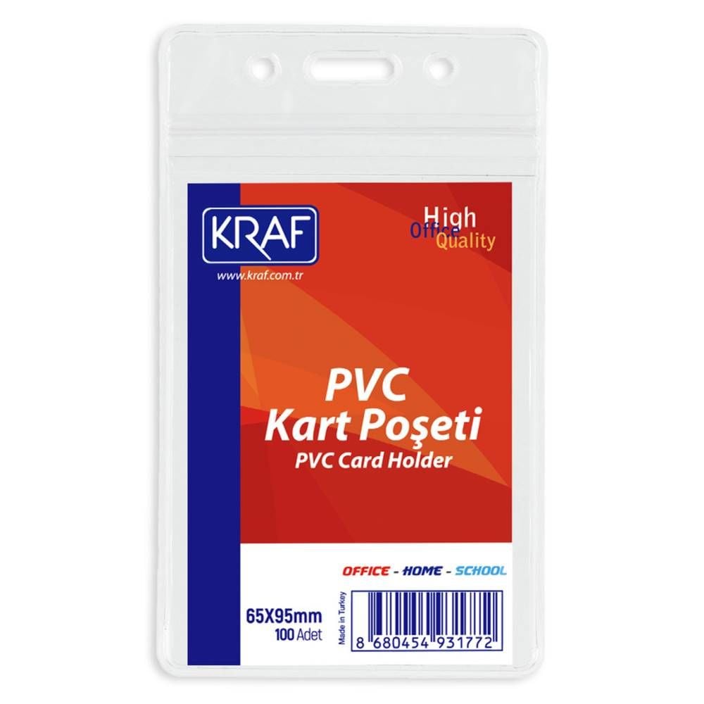 Kraf Kart Poşeti Pvc Dikey 65X95 Mm 100 Lü