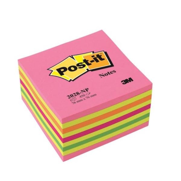 Post-It Yapışkanlı Küp Not 76X76 Pembe 450Yp 2028Np