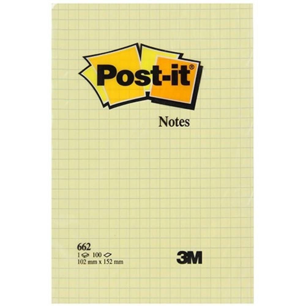 Post-It Yapışkanlı Not Kağıdı 102X152 Kareli 100Yp 662