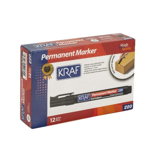 Kraf Permanent Markör Yuvarlak Uc 220 Siyah