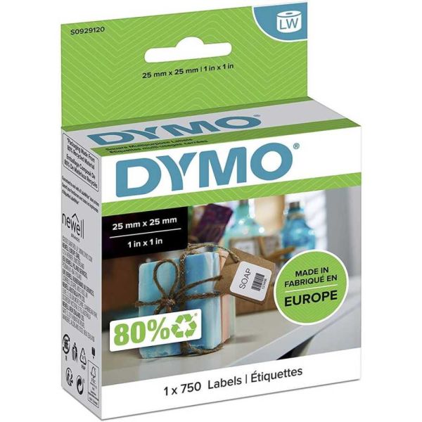 DYMO S0929120 LW Çok Amaçlı Kare Etiket,750 etiket-pk, 25x 25 mm