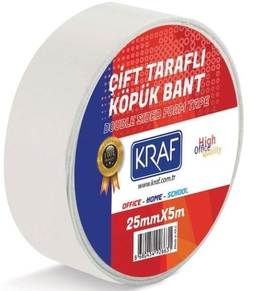 Kraf Çift Taraflı Köpük Bant 25mm x 5mt 5025G