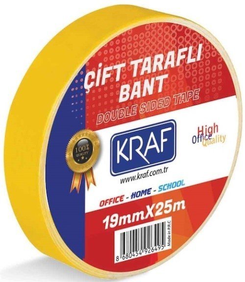 Kraf Çift Taraflı Bant 19 mm x 25 mt 2519G