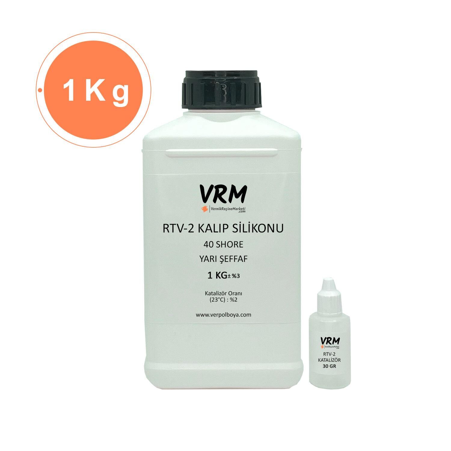 RTV-2 Yarı Şeffaf - Sert Kalıp Silikonu (40 Shore) 1 KG
