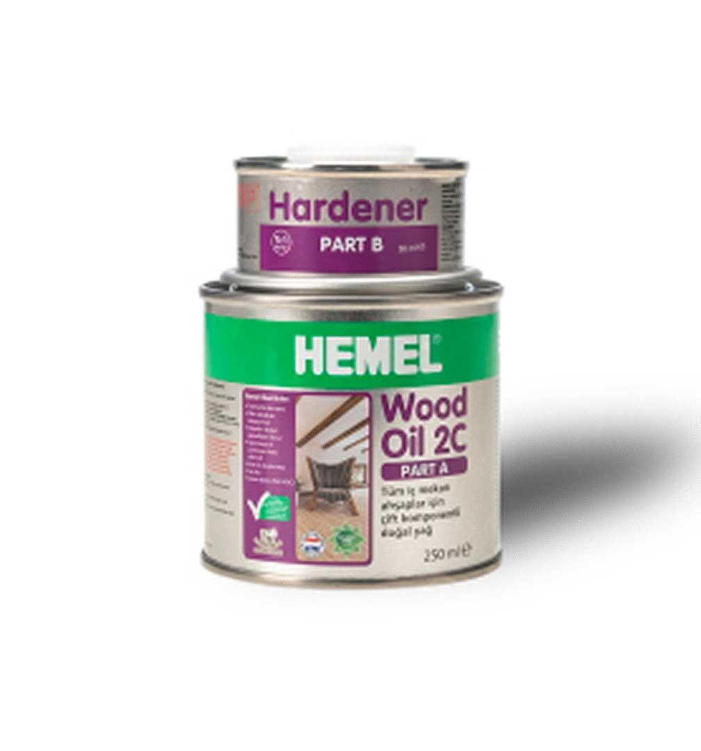 HEMEL Wood Oil 2C-Ahşaplar için Çift Komponentli Yağ - 0,300 LT