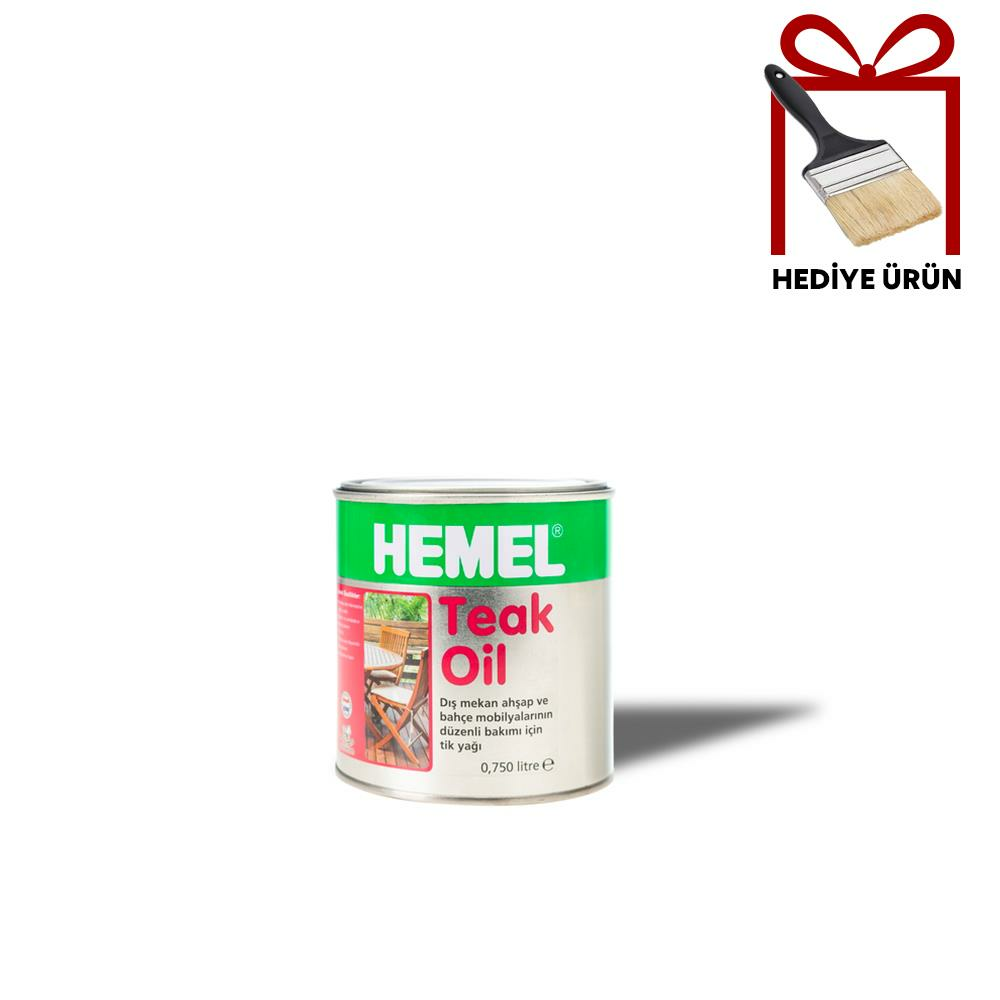 HEMEL Teak Oil - 1.Sınıf Tik Yağı 0.75 LT (FIRÇA HEDİYELİ)