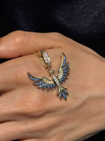 14K MAVİ ANKA KUŞU KOLYE