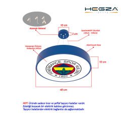 Fenerbahçe - Modern Baskılı Avize