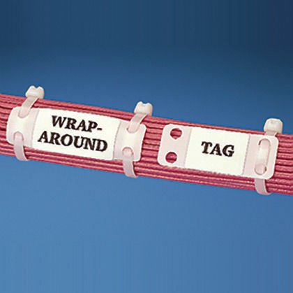 Kablo demeti Kimlik Marker Plaka, 2.50'' (63.5mm x 19.1mm), beyaz, standart bir paket 0.75'' x.