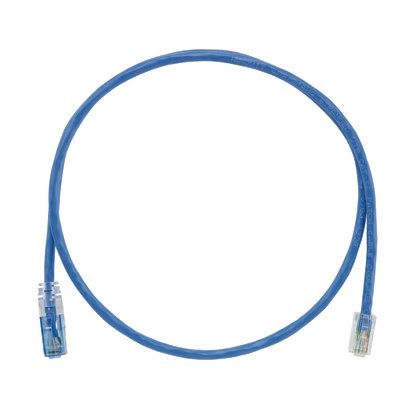 Kategori 5e, diğer ucunda bir ucunda, Pan-Tak ™ Anahtarlı Modüler Tak ve Pan-Tak ™ Olmayan Anahtarlı Modüler Plug, Blue, 1 metre ile UTP ara kablosu, anahtarlı.