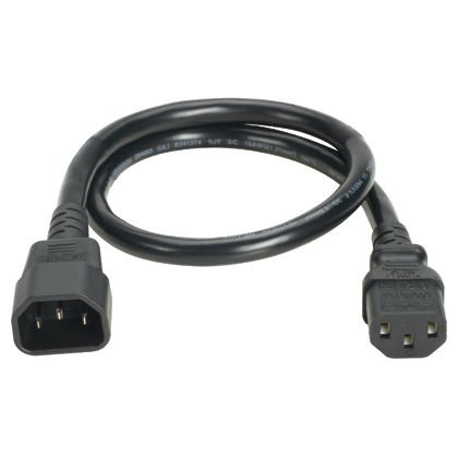 Siyah Elektrik kablosu, 6.00 ft. uzunluğu (1830.0mm), IEC C19 IEC C20, RoHS uyumlu.