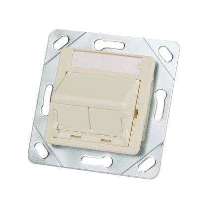 bir 1/2-boyutu ile Mini Com 50mm x 50mm adaptör kepenkli insert eğimli, iki Mini-Com modülleri kabul eder. montaj vidaları ve metal montaj plakası ile birlikte verilir. Kutup Beyaz.