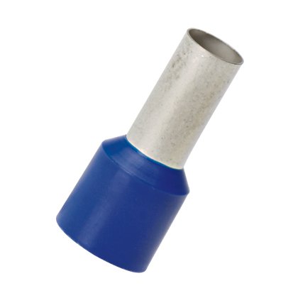 Polipropilen yalıtımlı ferüle tek tel mavi DIN renk genişletilmiş terminal manşonlar, 6. AWG (16.0mm²) Kablo Boyutu, 0,47 (12.0mm) Pim uzunluğu. paket 500