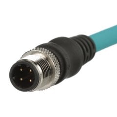 IndustrialNet Cordset - M12 Erkek D-kod Pigtail, Düz, STP, TPE Teal, 0.5M