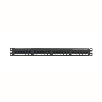 siyah NetKey 24 bağlantı kategorisi 6A punchdown düz patch panel (1 RU).