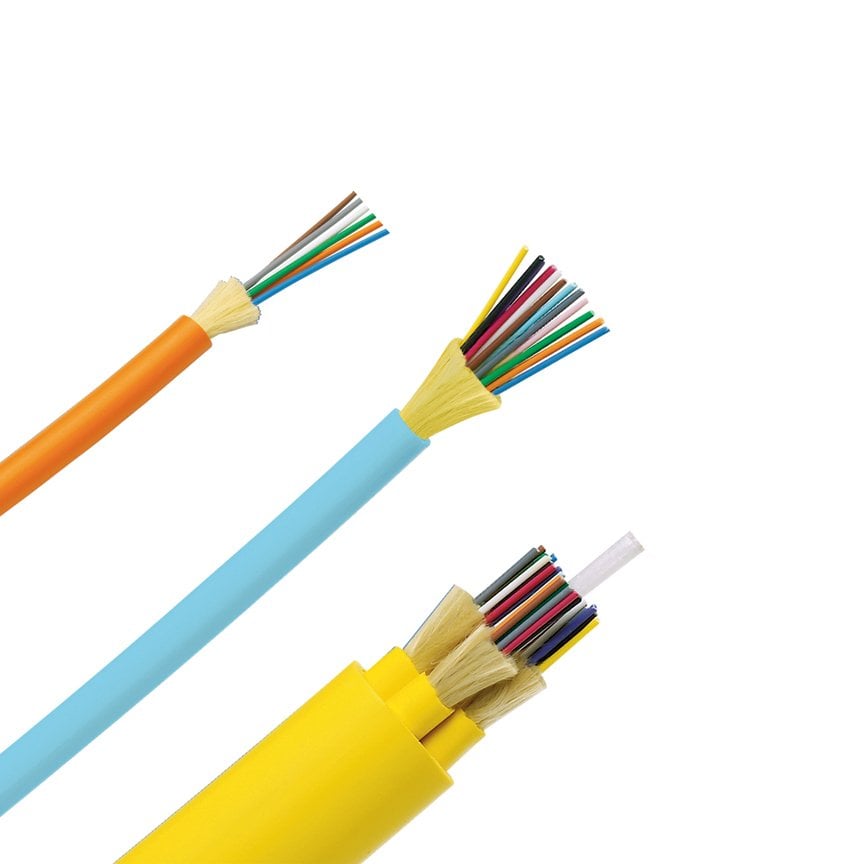 50um OM4 12 Fiber Kapalı Dağılımı EuroClass Cca-S1-d1-a-1, 900um fiberler