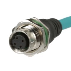 IndustrialNet Cordset - M12 Bölme Kadın X-kod-RJ45, STP, TPE Ceket, Teal, 2M