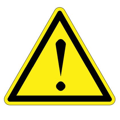 ISO uyarı lambası, 0.50'' (13.0mm) üçgen genişliği, dikkatli - genel uyarı, tehlike işareti riski, vinil yapıştırıcı, siyah ve sarı / 10 markörler / kart 10 kağıt / paketi.
