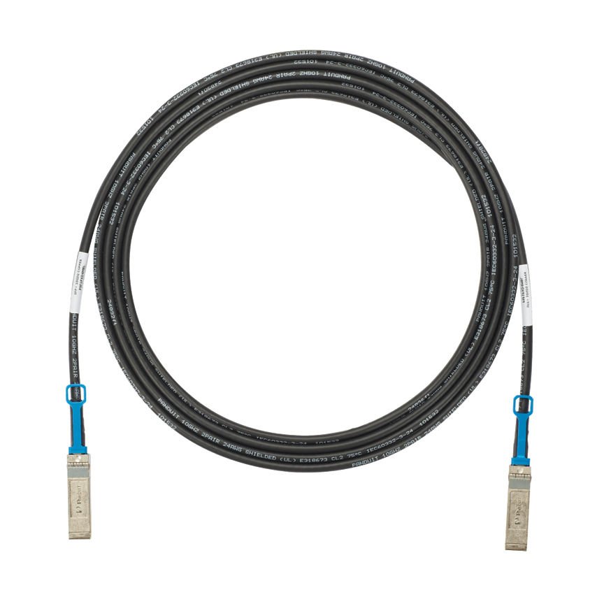 Her iki ucunda SFP + 10Gbps sıcak takılabilir modüler konnektörleri, Black, 3 metre ile montaj Yüksek hızlı twinaxial kablosu.