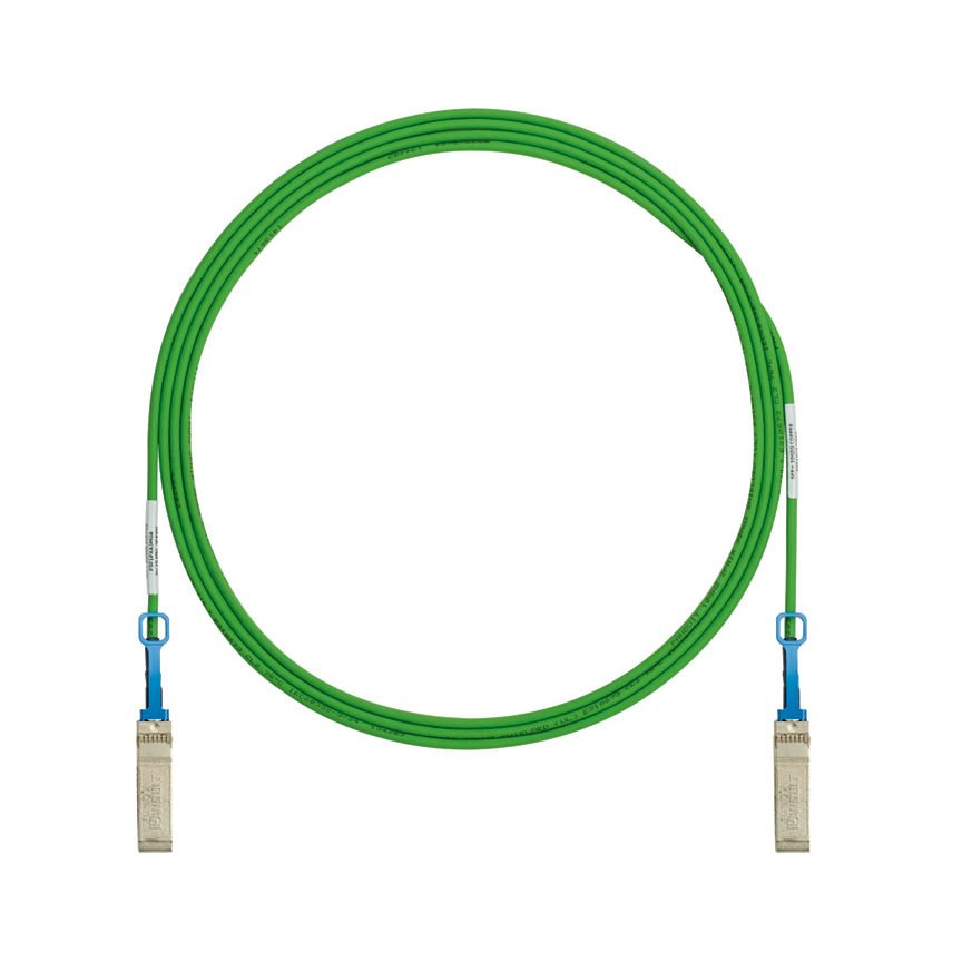 Her iki ucunda SFP + 10Gbps sıcak takılabilir modüler konnektörleri, Green, 6 metre montaj Yüksek hızlı twinaxial kablosu.