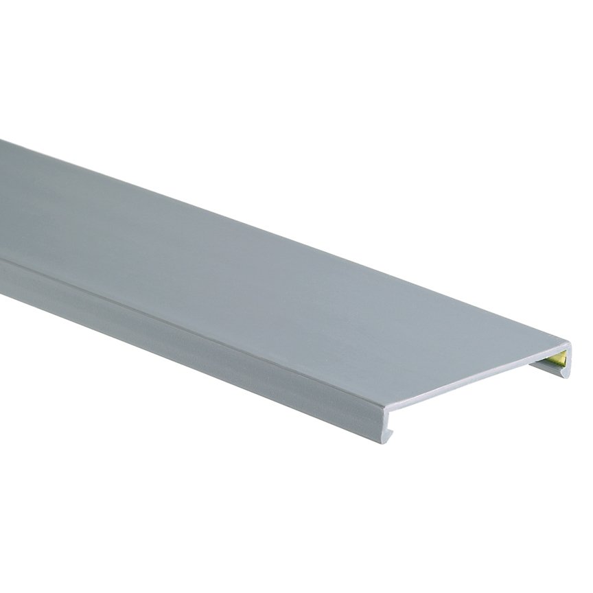 Kanal kapak, 4 G x 6' uzunluk, PVC, açık gri.