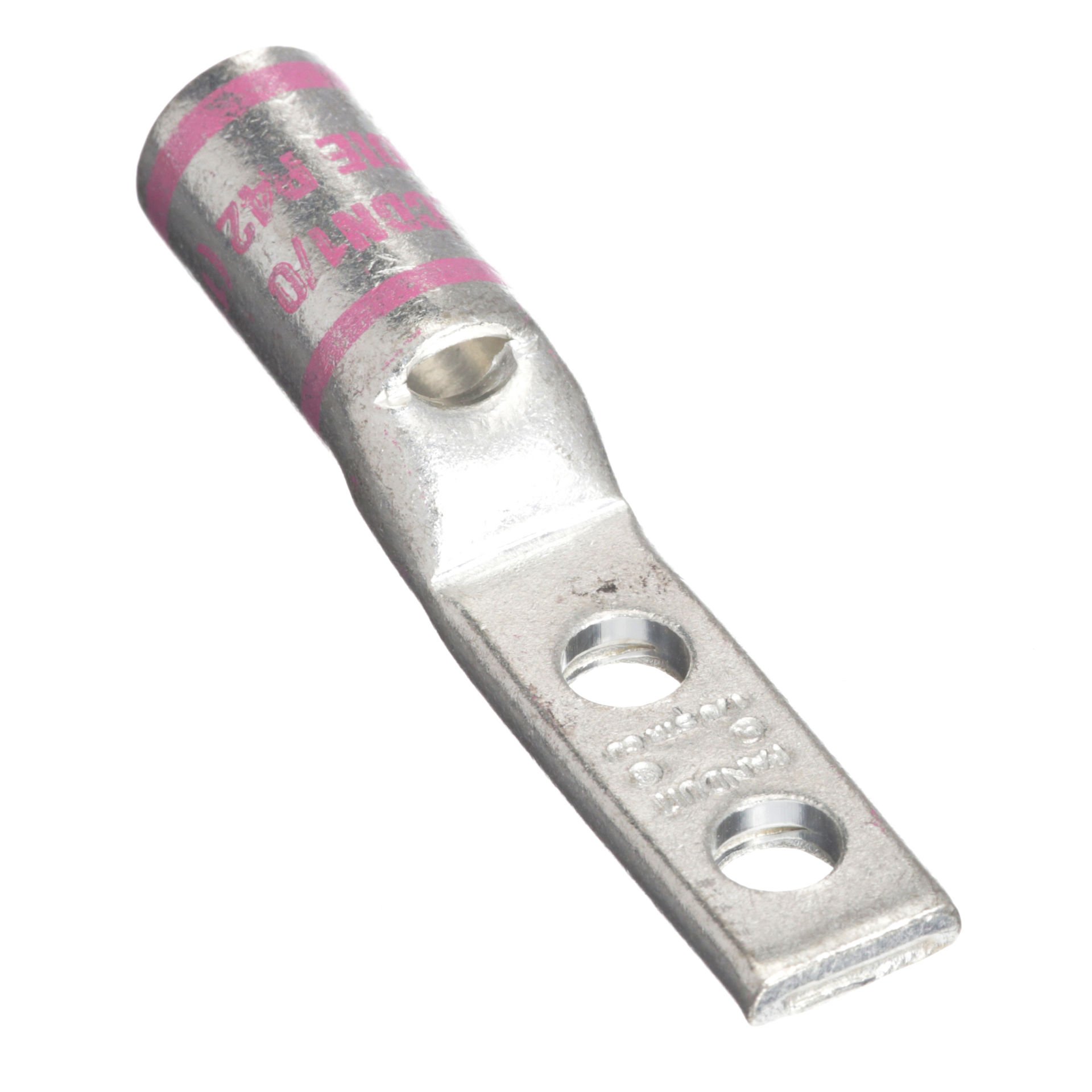 Bakır Sıkıştırma Lug, 2 Delik, 4. / 0 AWG, Dar Dil, 1/4'' Stud, 0.625'' Delik Aralığı