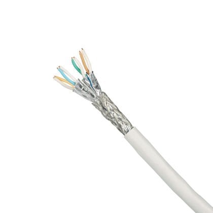 Bakır Kablo, Cat 7, 600MHz, 4-Pair, 23 AWG, S / FTP, LSZH, Uluslararası Grey, Euro Palet, 1640ft / 500m makara mahsur