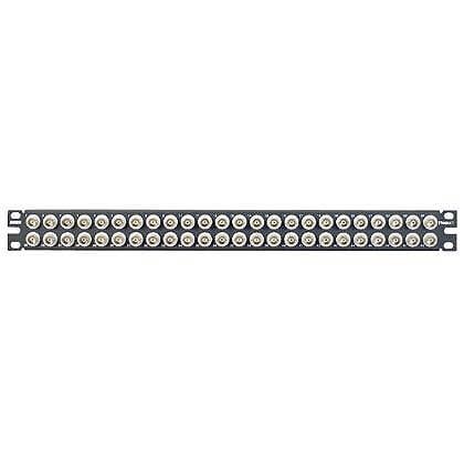 Siyah 48 bağlantı patch panel kırk sekiz önceden yüklenmiş 75 ohm BNC bağlantı elemanları bulunmaktadır. (1 RU).