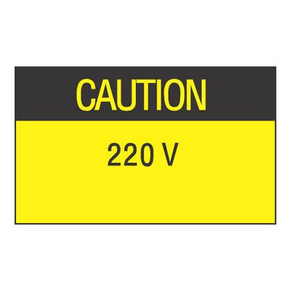 dağıtıcı içinde elektrik etiket, 1.5'' siyah H, (şekli), '120 V Dikkat' polyester yapışkan, sarı / paket başına 200 etiket W 1.0'' x.