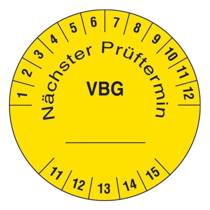 dağıtıcı içinde elektrik etiket, 1.0'' siyah H, Alman inceleme, polyester yapışkan, sarı / paket başına 100 etiket W 3.0'' x.