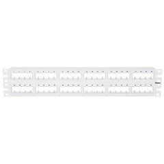 Kısa Com 48 bağlantı modüler yıkama beyaz patch panel, (2RU) monte edilir.