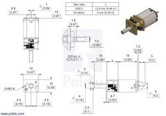 5: 1 Micro metal Motorreductor HPCB 6V 6000rpm
