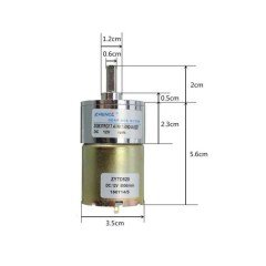 37mm DC Gear Motor 12V 50Rpm