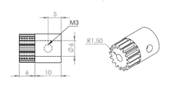 Steel Gear Set - 0,6 Module 8,75:1 Reduction