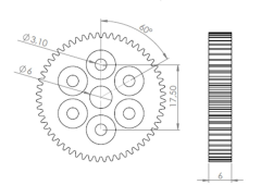 Steel Gear Set - 0,6 Module 8,75:1 Reduction