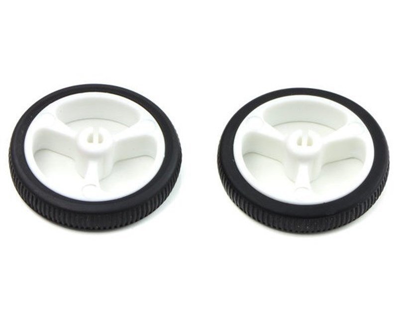 Mini Rubber Wheel 32×7mm Pair - White