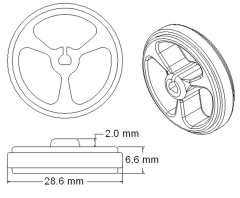 Mini Rubber Wheel 32×7mm Pair - White