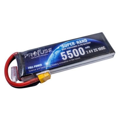 2S 7.4V 5500mAh 100C Lipo Battery